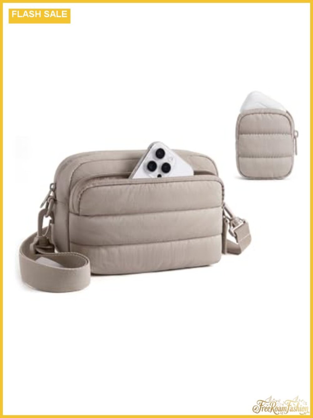 Water-Resistant Nylon Crossbody Bag Set with Earbud Pouch